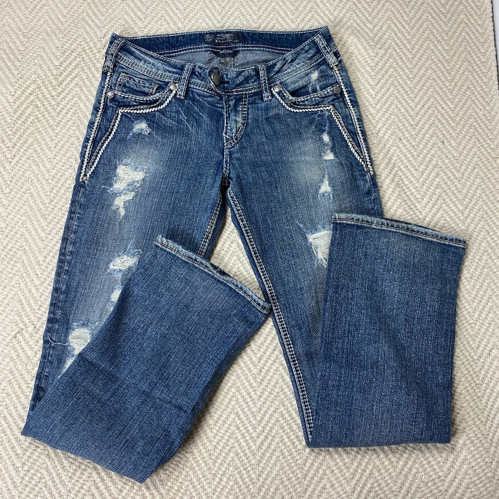 Silver Jeans Boot Cut W27/L31 Light Wash Distress